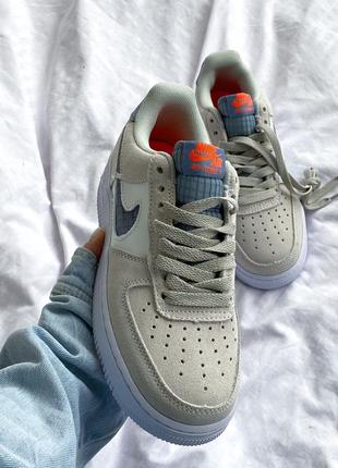 Женские кроссовки nike air force 1 low grey blue 36-37