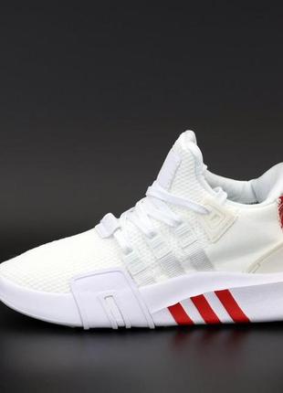 Женские кроссовки adidas eqt bask adv white red (адидас ект белые с красным)38