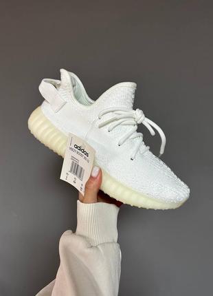 Женские текстильные белые кроссовки adidas yeezy boost 350 🆕 адидас изи буст