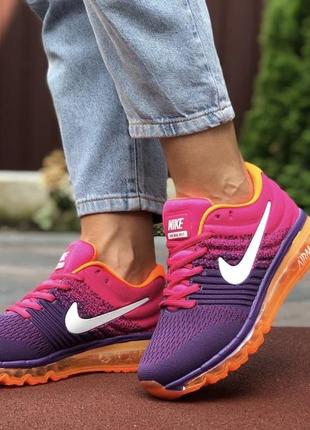 Отличные яркие женские кроссовки nike air max 2017 фиолетовые с розовым1 фото