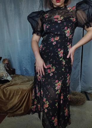 Эффектное платье с рукавами буфами8 фото