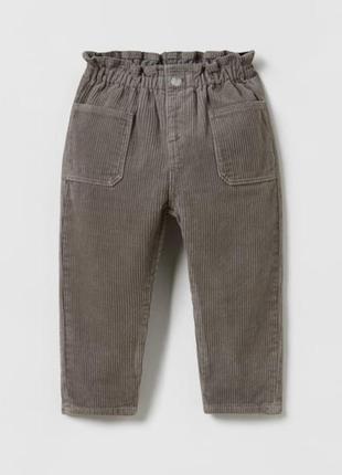 Дитячі вельветові штани corduroy paperbag trousers zara 3-4 роки (98-104 см)