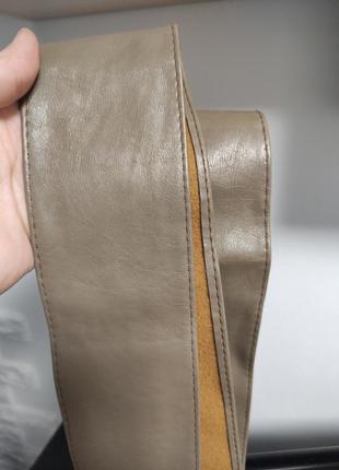 Пояс кушак на талию светло коричневый хаки на завязку женский кожаный pu1 фото
