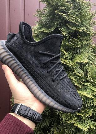 Женские кроссовки adidas yeezy boost сеточка летние черные