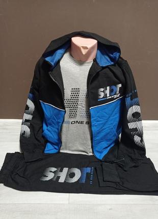 Дитячий спортивний костюм "shot" для хлопчика підлітка grace угорщина на 6-7 років кофта зі штанами та регланом