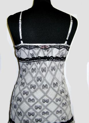 Ніжна блуза - майка - топ на бретелях р 10 з чорним мереживом3 фото