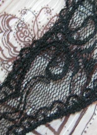 Ніжна блуза - майка - топ на бретелях р 10 з чорним мереживом6 фото