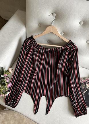 Топ-блузка в полоску на зав‘язках