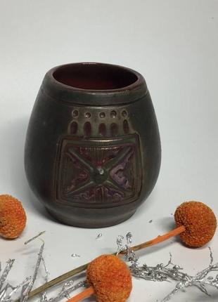 Керамическая вазочка под декоративные цветы или пдснежки ручная работа н1287