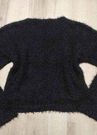 Пушистый укороченный свитерок, кроп, свитер травка5 фото