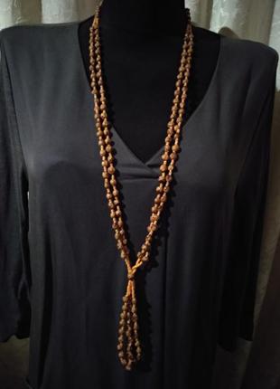 Колье, ожерелье из семян и бисера. высота 53 см1 фото