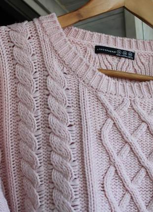 Нежно-розовый укороченный свитер6 фото
