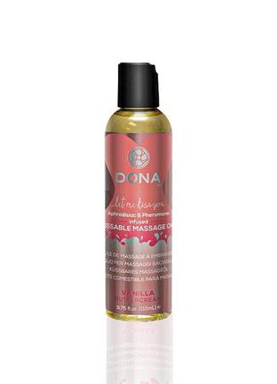 Массажное масло dona kissable massage oil vanilla buttercream (110 мл) можно для оральных ласк