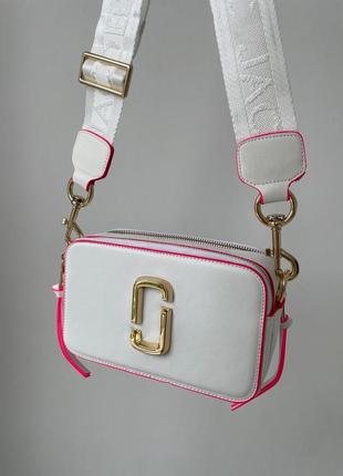 Сумка marc jacobs the snapshot white/pink1 фото