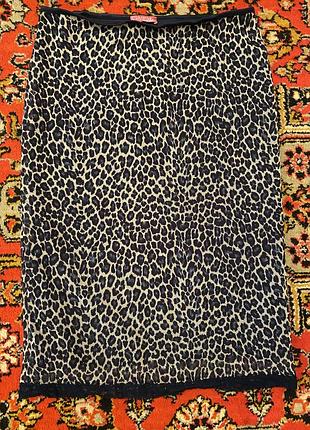 Серая леопардовая юбка-миди