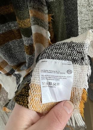 Великий шарф в клітинку картатий шарф оливковий і рудий шарф палатин теплий зимовий шарф в клітинку2 фото