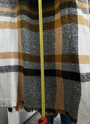 Великий шарф в клітинку картатий шарф оливковий і рудий шарф палатин теплий зимовий шарф в клітинку4 фото