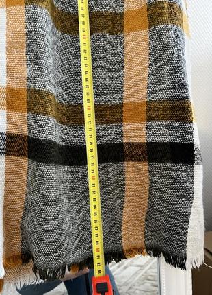 Великий шарф в клітинку картатий шарф оливковий і рудий шарф палатин теплий зимовий шарф в клітинку3 фото