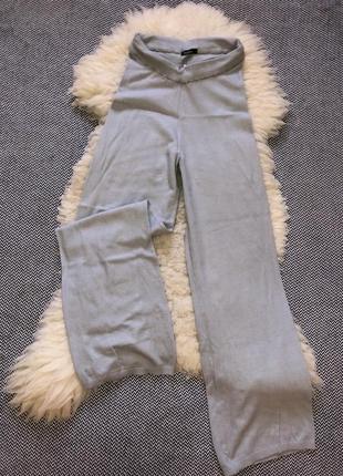 Прогулочные палаццо трикотажные вешанные штаны брюки широкие свободные