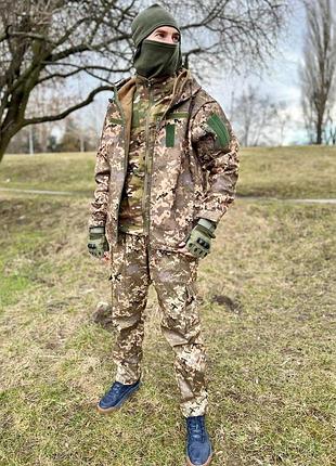 Костюм мужской софтшелл softshell весна осень куртка и штаны. пиксель. размер m-xxl