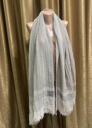Палантин шарф key largo вискоза серого цвета в клетку