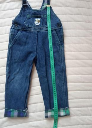 Джинсовий комбінезон на котоновій підкладці 86 см комбез штани джинси 12-18 міс хлопчик осінь весна7 фото