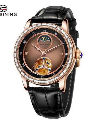 Чоловічий годинник, механіка з автопідзаводом forsining 8257 pink gold