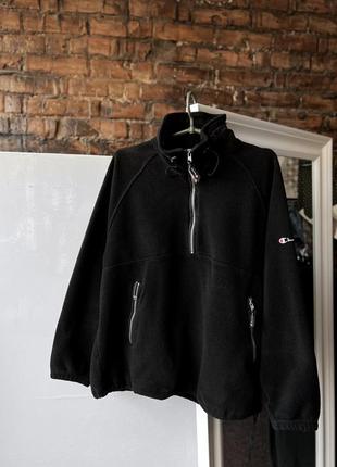 Champion Ausa men’s black fleece jacket sweatshirt флисовая кофта, куртка