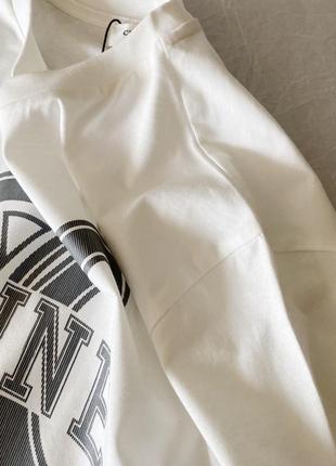 Женская мужская текстильная белая футболка celine paris с черным логотипом селин6 фото