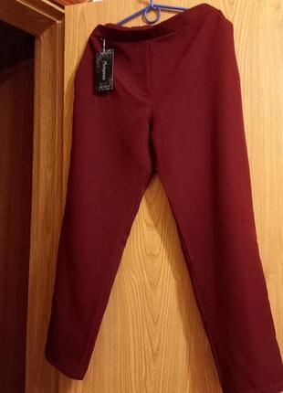 Женские брюки бордовые6 фото