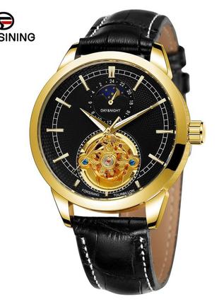 Чоловічий годинник, механіка з автопідзаводом forsining 8197 gold-black