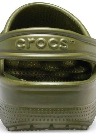 Сабо crocs classic army/green хакі зелені6 фото