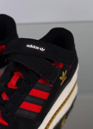 Кросівки adidas forum low black & red2 фото