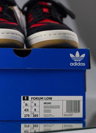 Кросівки adidas forum low black & red8 фото