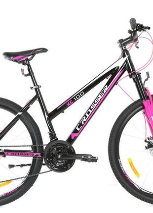 Гірський велосипед crosser girl 26" рама 16.9 чорно-рожевий