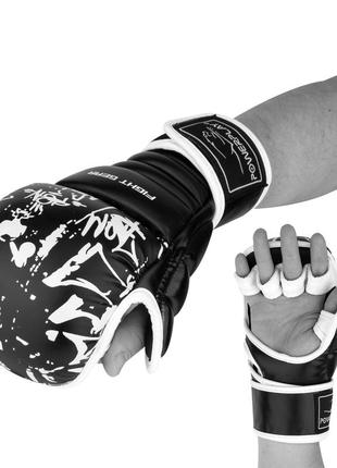 Перчатки для karate powerplay 3092krt черно-белые l1 фото