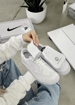 Нереальные женские кроссовки nike kwondo 1 g-dragon peaceminusone triple white белые3 фото