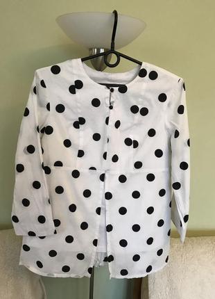 Летняя хлопковая блуза в горох