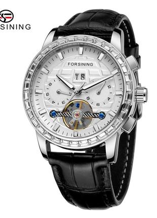 Чоловічий годинник, механіка з автопідзаводом forsining 6920 silver-white