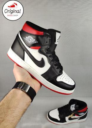 Чоловічі кросівки nike air jordan 1 black/red/white