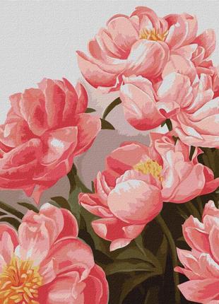 Картина за номерами "букет рожевих півоній" ідейка kho3212 40х40см