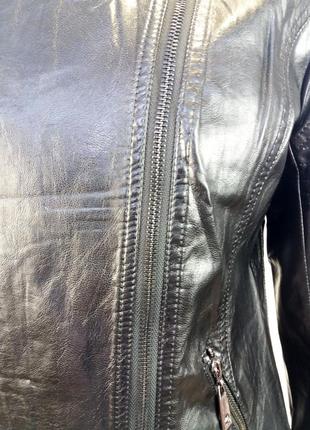 Черная классическая куртка косуха angmifer 816. большие размеры6 фото