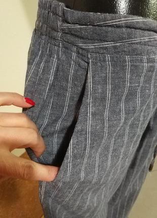Фирменные стильные качественные натуральные брюки кюлоты.3 фото