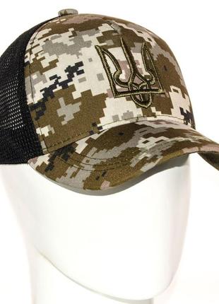 Мужская кепка бейсболка патриотическая с гербом украины камуфляж