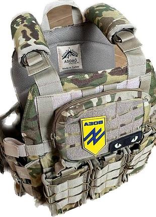 Плитоноска-тактичний швидкознімний військовий жилет yakeda multicam із підсумками та системою molle multicam