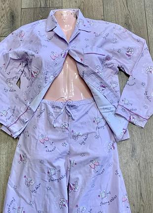 Пижама фланелевая - комплект из двух предметов в романтичный принт love marks&spencer (англия)