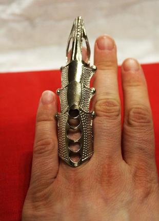 Крутое кольцо на весь палец коготь рок готика унисекс1 фото