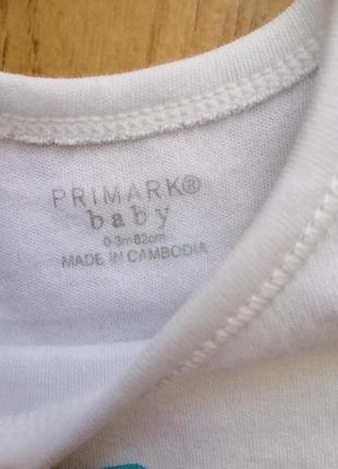 Боди бодик primark на 0-3 мес новорожденного 3