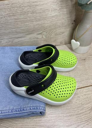 Детские кроксы kids black crocs literide clog 205964-3t3