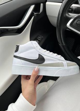Nike blazer white black (високая подошва)
